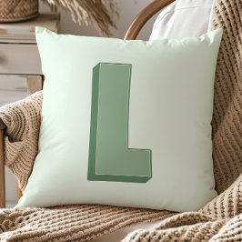 Elegant bokstav L monogram personlig initial Kudde
