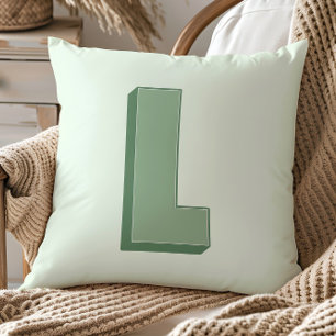Elegant bokstav L monogram personlig initial Kudde