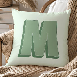 Elegant bokstav M monogram personlig initial Kudde