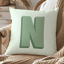 Elegant bokstav N monogram personlig initial Kudde