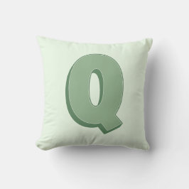 Elegant bokstav Q monogram personlig initial Kudde
