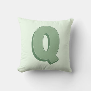 Elegant bokstav Q monogram personlig initial Kudde