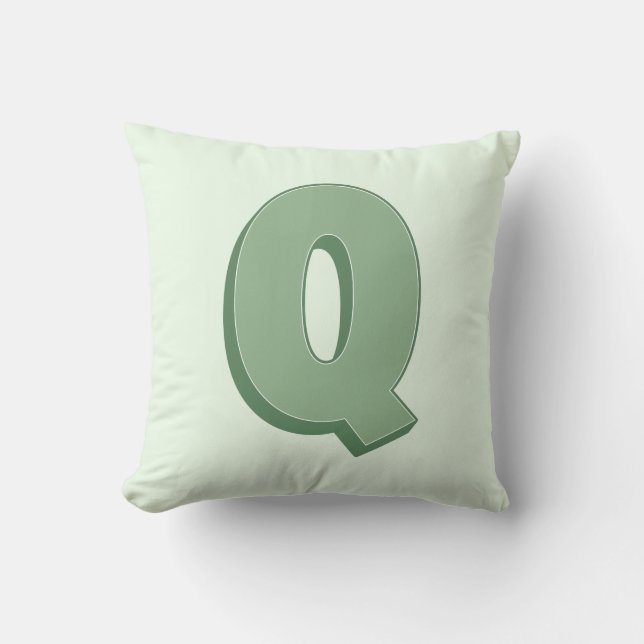 Elegant bokstav Q monogram personlig initial Kudde (Framsida)