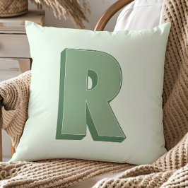 Elegant bokstav R monogram personlig initial Kudde