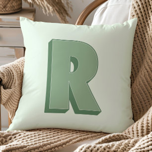 Elegant bokstav R monogram personlig initial Kudde