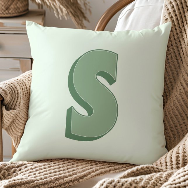 Elegant bokstav S monogram personlig initial Kudde (Skapare uppladdad)