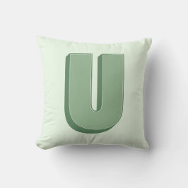 Elegant bokstav U monogram personlig initial Kudde