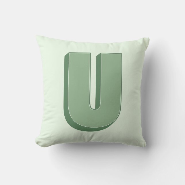 Elegant bokstav U monogram personlig initial Kudde (Framsida)