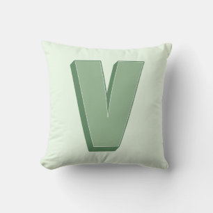 Elegant Bokstav V Monogram Personlig Initial Kudde