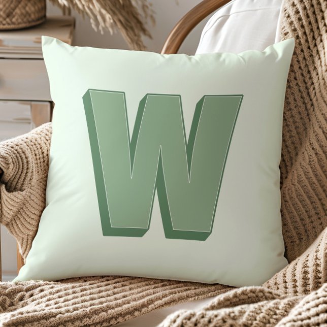 Elegant bokstav W monogram personlig initial Kudde (Skapare uppladdad)