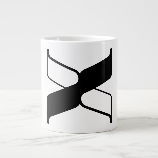 Elegant bokstav X monogram Jumbo Mugg (Framsidan)