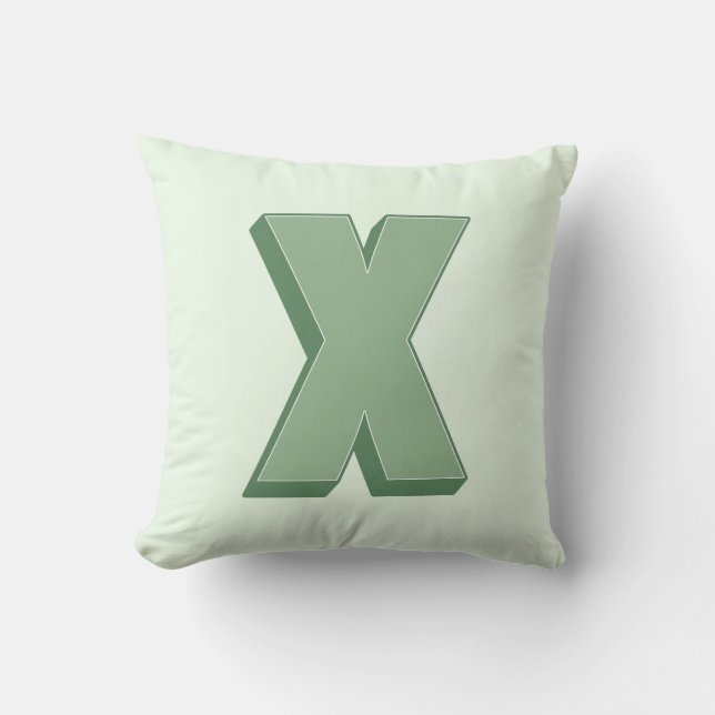 Elegant bokstav X monogram personlig initial Kudde (Framsida)