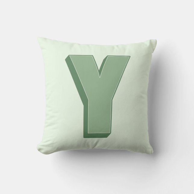 Elegant bokstav Y monogram personlig initial Kudde (Framsida)