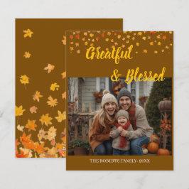 Elegant bokstavsformatering Anpassad Thanksgiving  Julkort