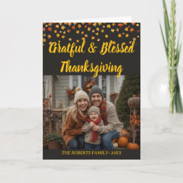 Elegant bokstavsformatering Anpassad Thanksgiving Kort