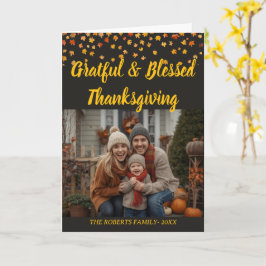 Elegant bokstavsformatering Anpassad Thanksgiving Kort