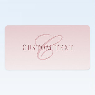 Elegant bokstavsformgivning & monogram Rose Ombr Adressetikett