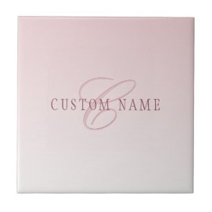 Elegant bokstavsformgivning & monogram Rose Ombr Kakelplatta