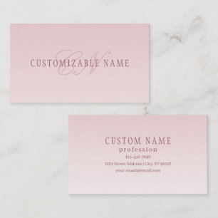 Elegant bokstavsformgivning & monogram Rose Ombr Visitkort
