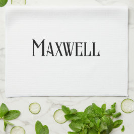 Elegant Bold Black Personlig Family Namn Kökshandduk