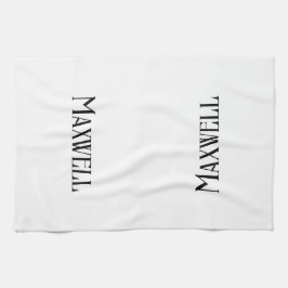 Elegant Bold Black Personlig Family Namn Kökshandduk