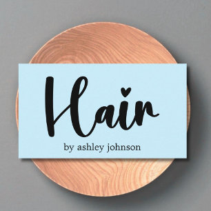 Elegant Bold Light Blue Hair Salon Visitkort