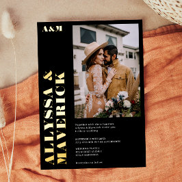 Elegant Bold, svart, enkelt foto bröllop