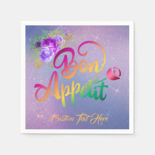 Elegant Bon Appetit-Blommigt, Personlig Pappersservett