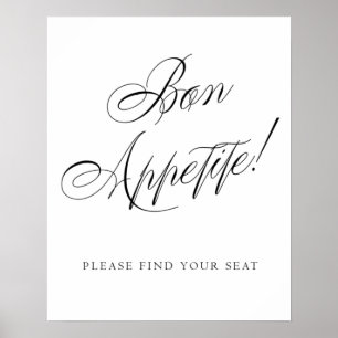 Elegant Bon-aptit, hitta ditt säte Svart Poster