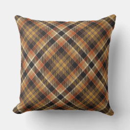 Elegant bondhus och land ser ut som tartan brun kudde