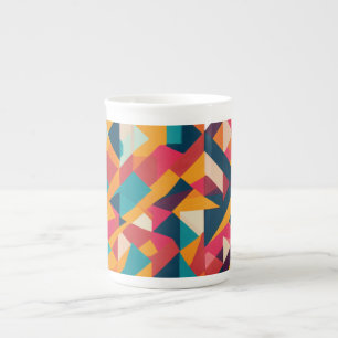 Elegant Bone China Mugg med minimalistisk geometri Benporslin Mugg