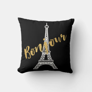 Elegant Bonjour Eiffel Torn Kudde