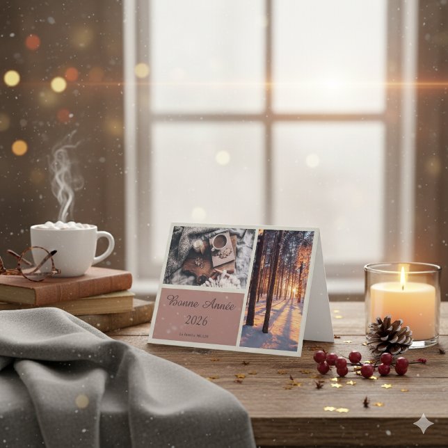Elegant Bonne Année 2026 Faltat Grattiskort Helgkort (Skapare uppladdad)
