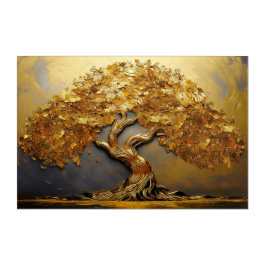 Elegant Bonsai Träd med Guld-högdagrar