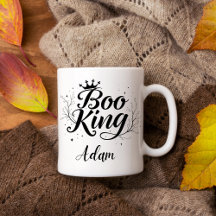 Elegant "Boo Kung" Namn Halloween Black and White