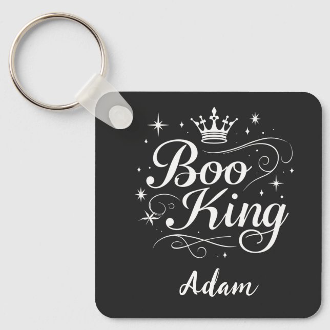 Elegant ’Boo Kung’ Namn Halloween Calligraphy Nyckelring (Framsida)