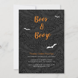 Elegant Boos & Sprit Black Blommigt Orange Hallowe Inbjudningar