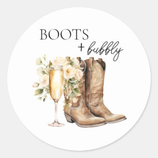 Elegant Boots and Bubly Möhippa Sticker Runt Klistermärke