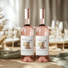 Elegant Boots och Bubly Möhippa Vinflaska Etikett