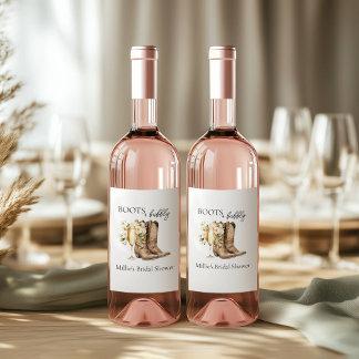 Elegant Boots och Bubly Möhippa Vinflaska Etikett