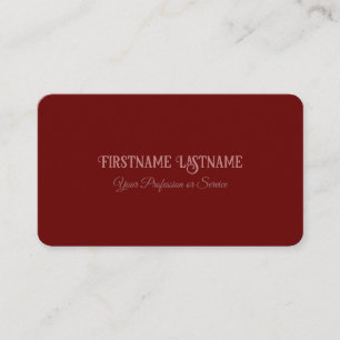 Elegant bordeaux minimum majestic visitkort