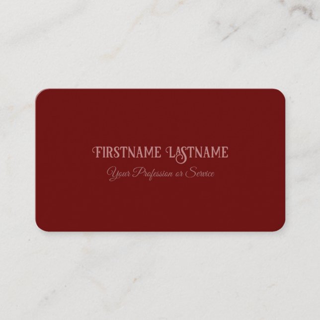 Elegant bordeaux minimum majestic visitkort (Framsida)
