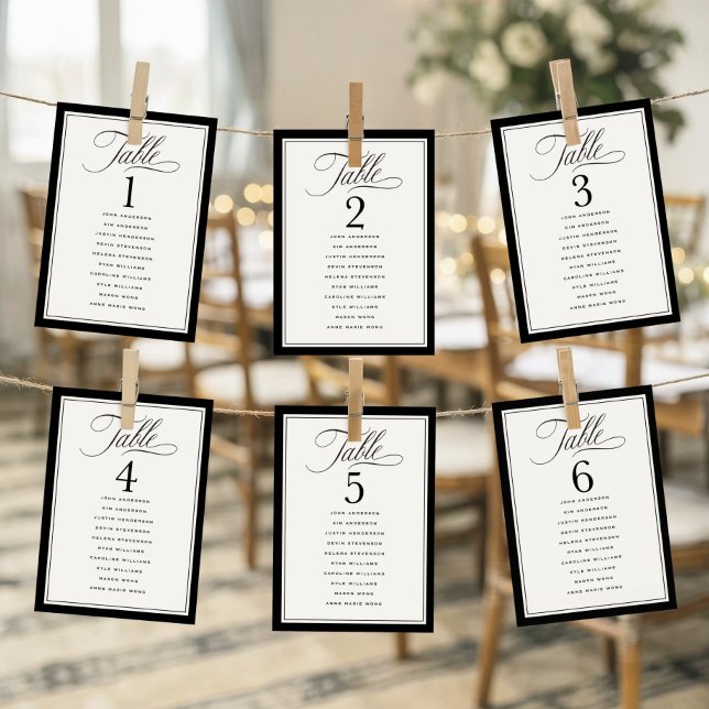 Elegant Border Wedding Seating Chart Table Numbers (Skapare uppladdad)