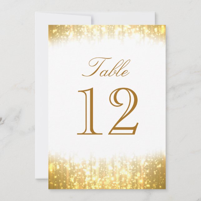 Elegant Bordnummer Glitter Inbjudningar (Baksida)