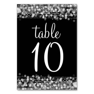 Elegant Bordnummer Party Glitter Silver Bordsnummer