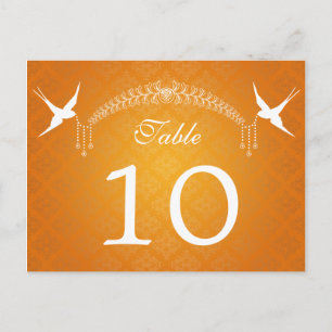 Elegant Bordsnummer Birds & Diamonds Orange