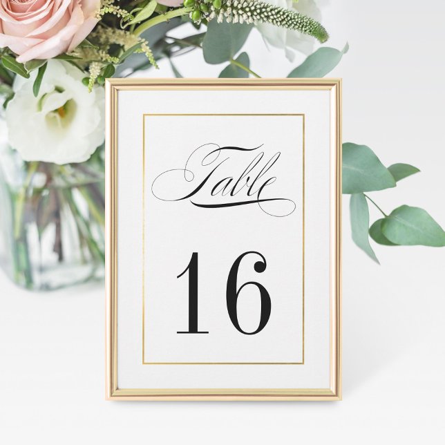 Elegant Bordsnummer Card Guld Gräns - Melanie (Skapare uppladdad)