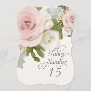 Elegant Bordsnummer Cards Scalloped Ro w Löv