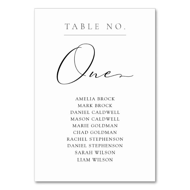 Elegant Bordsnummer ett sittdiagram (Framsidan)