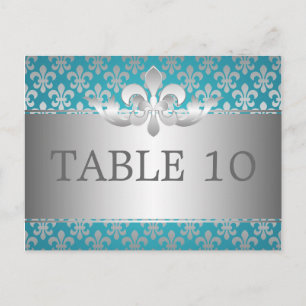 Elegant Bordsnummer Fleur De Lis Blue